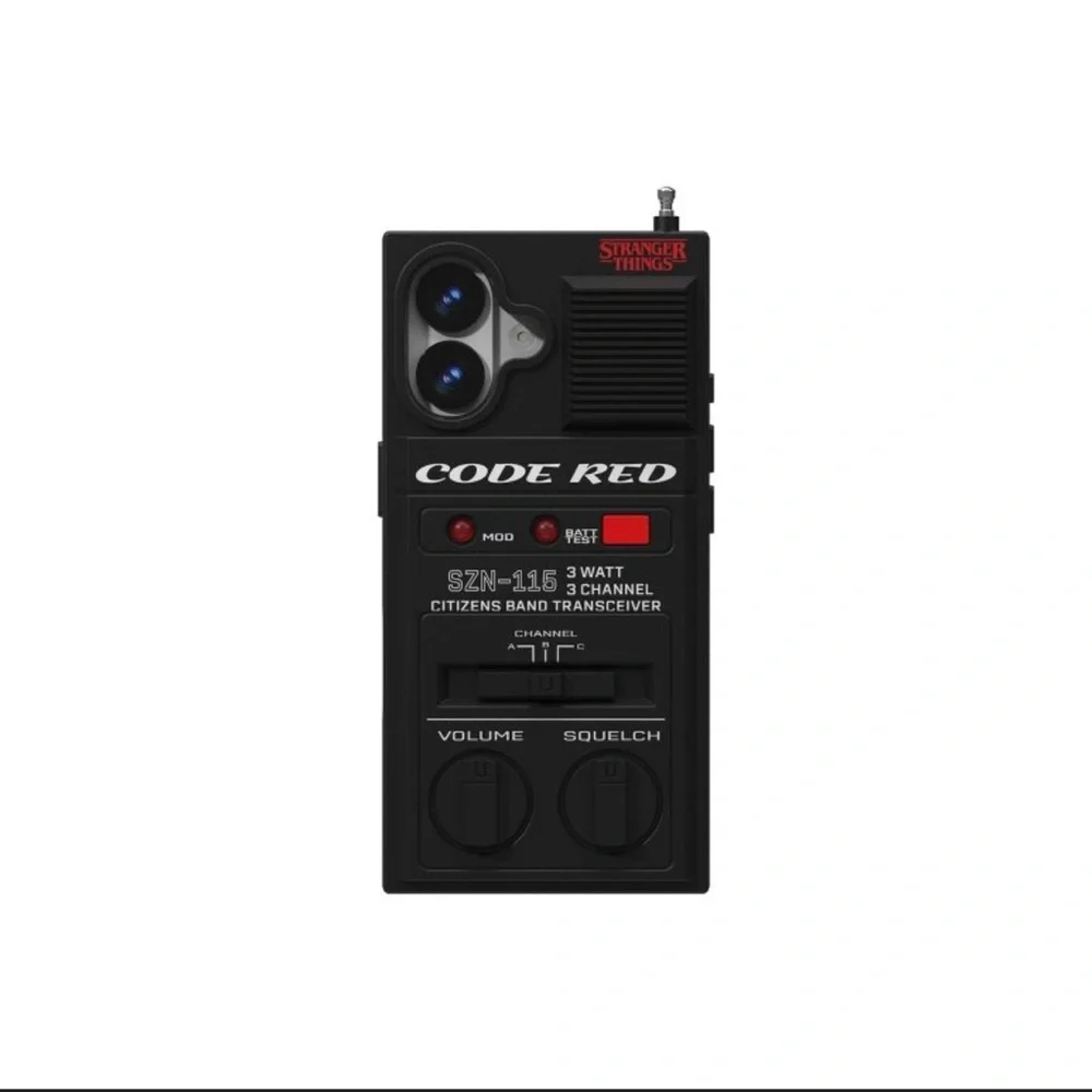 Stranger Things Walkie-Talkie Phone Case Apple iPhone 16 Extendable Antenna NEW
